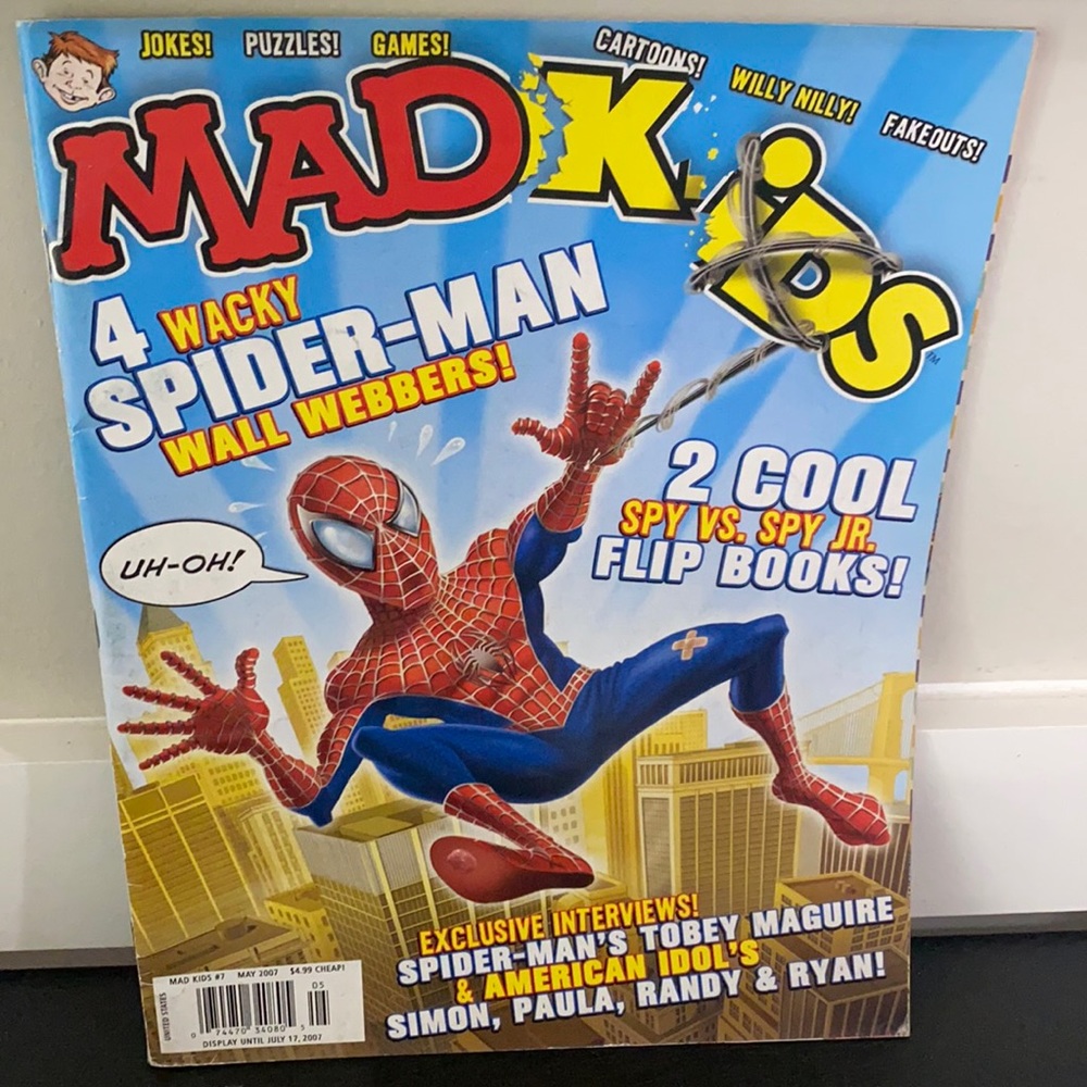 Vintage Mad Kids Magazine Issue 7 Spider-Man Cover 2007 Retro Marvel Comic
